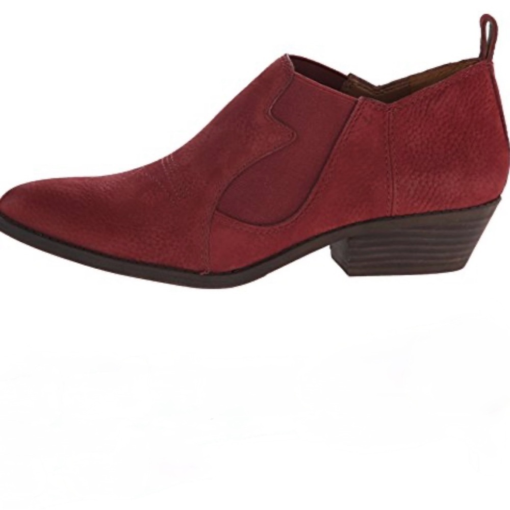 Lucky Brand Joelle Western Ankle Boots in a burgundy Suede Leather 8.5 NWT
